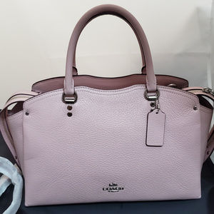 Coach Grain Leather Drew Satchel Pink Blossom